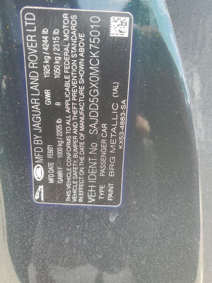 2021 Jaguar F-Type VIN: SAJDD5GX0MCK75010 Lot: 66995115