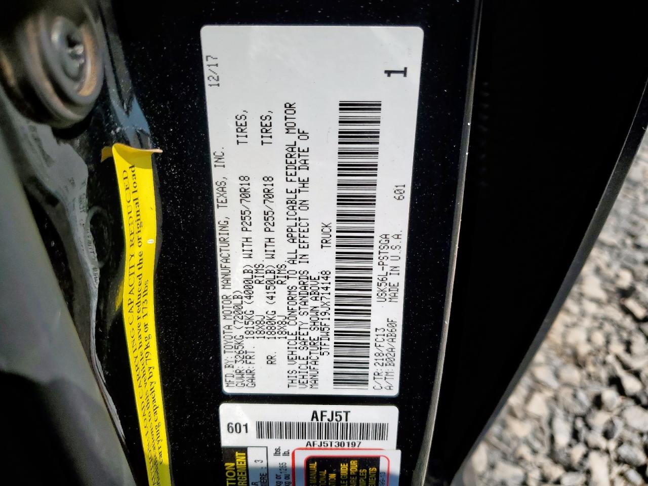 2018 Toyota Tundra Crewmax Sr5 VIN: 5TFDW5F19JX714148 Lot: 68840255