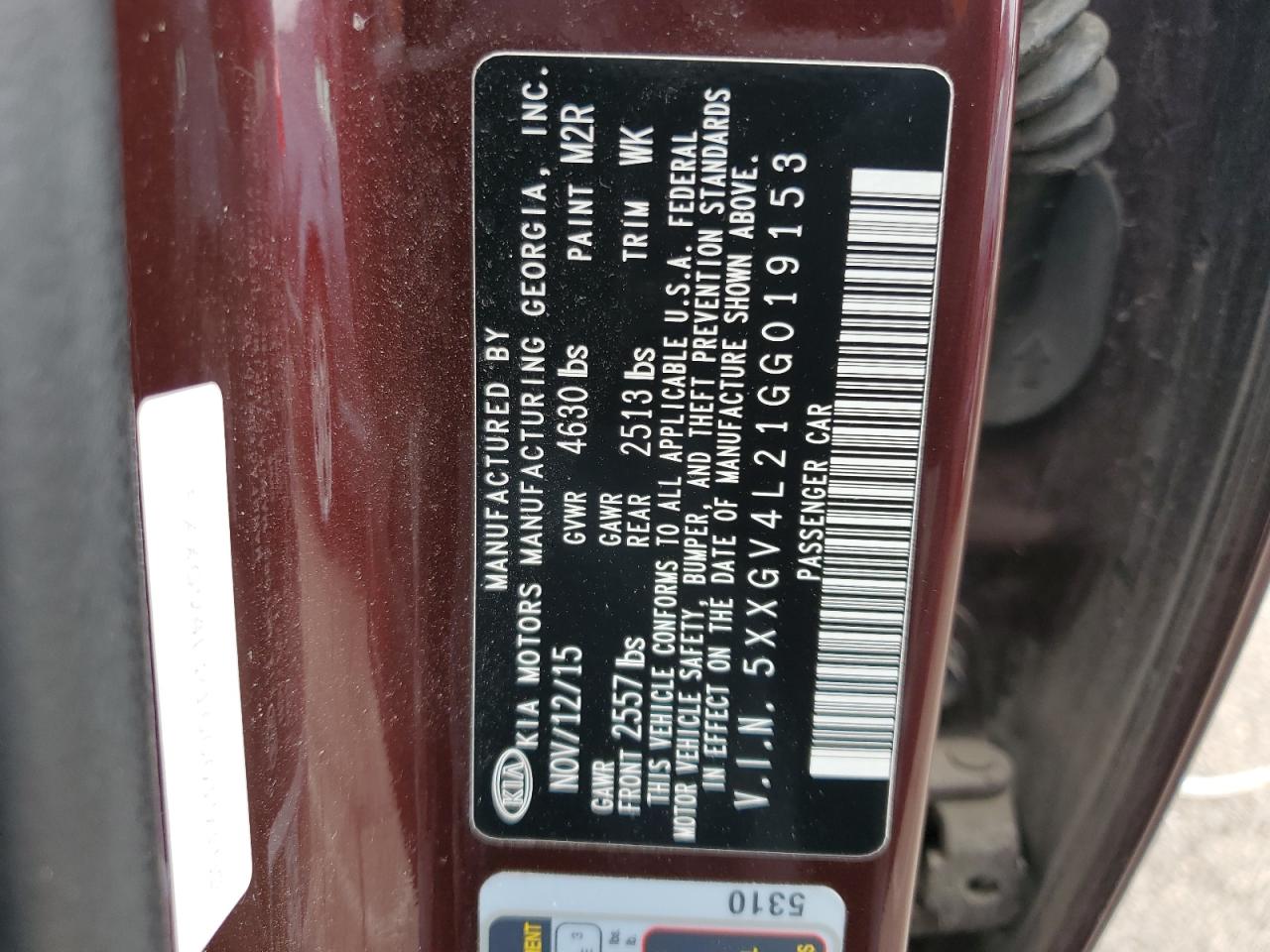 2016 Kia Optima Sxl VIN: 5XXGV4L21GG019153 Lot: 70497235