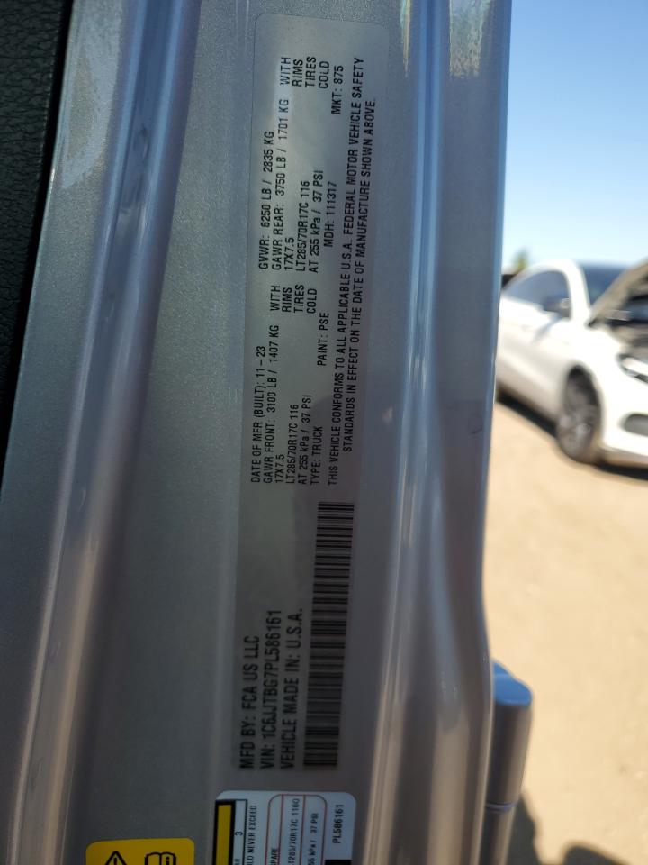 2023 Jeep Gladiator Rubicon VIN: 1C6JJTBG7PL586161 Lot: 70505635