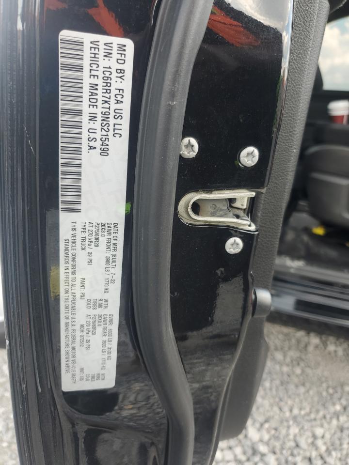 2022 Ram 1500 Classic Tradesman VIN: 1C6RR7KT9NS215490 Lot: 69474465