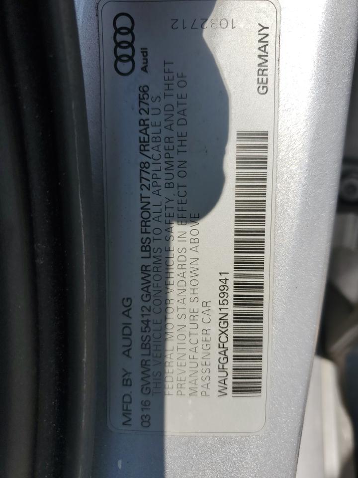 2016 Audi A6 Premium Plus VIN: WAUFGAFCXGN159941 Lot: 69791095