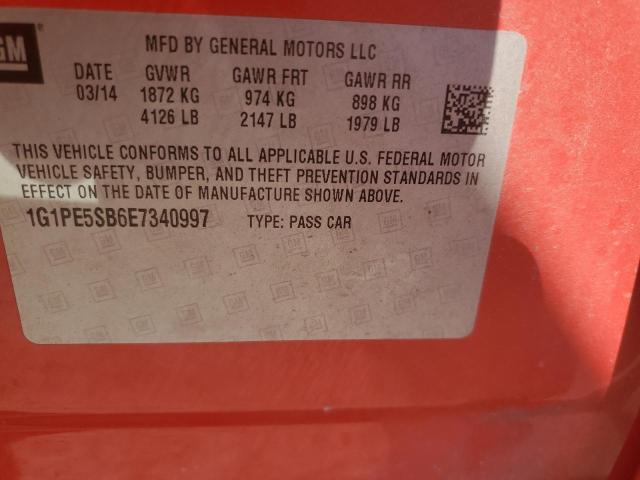 2014 CHEVROLET CRUZE LT  