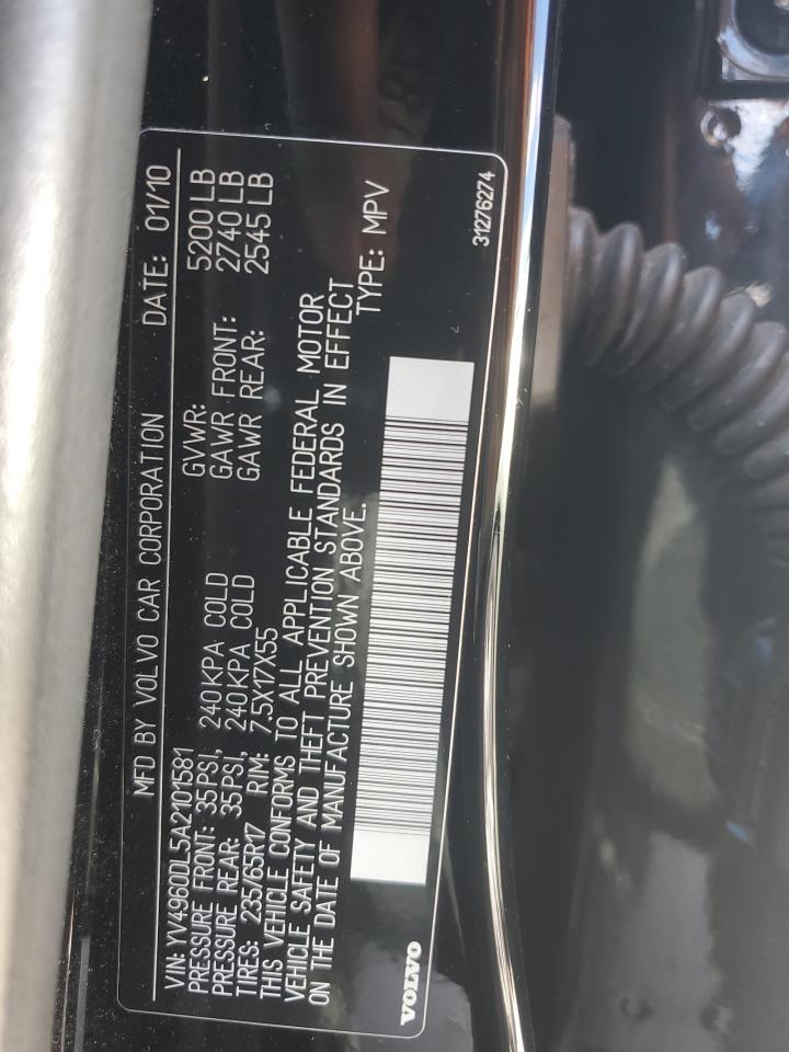 2010 Volvo Xc60 3.2 VIN: YV4960DL5A2101581 Lot: 67280515