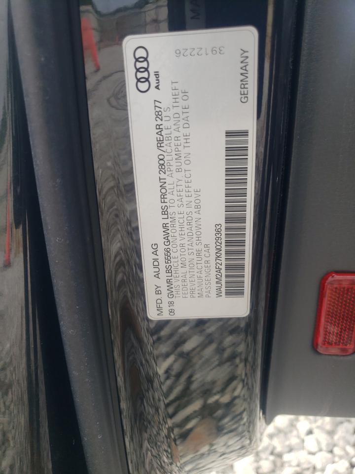 2019 Audi A6 Prestige VIN: WAUM2AF27KN029363 Lot: 67954295