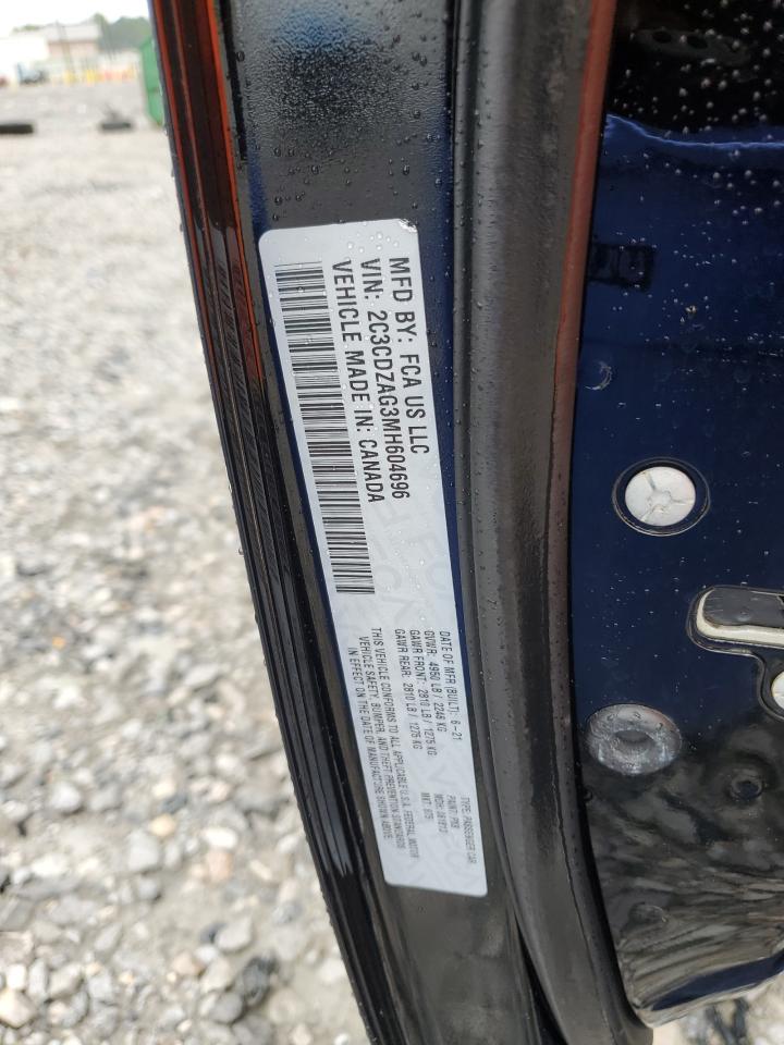 2021 Dodge Challenger VIN: 2C3CDZAG3MH604696 Lot: 70691915