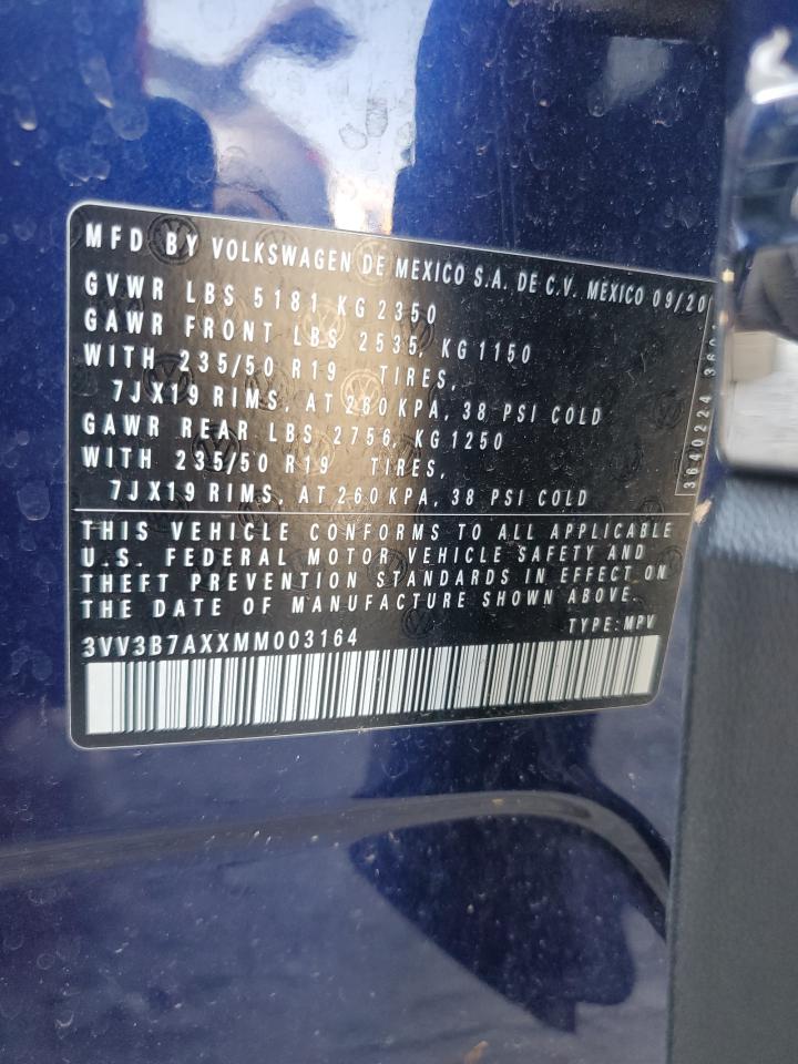 2021 Volkswagen Tiguan Se VIN: 3VV3B7AXXMM003164 Lot: 68559875