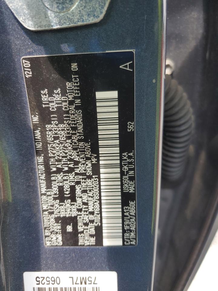 2008 Toyota Sequoia Limited VIN: 5TDZY68A78S002031 Lot: 69597945