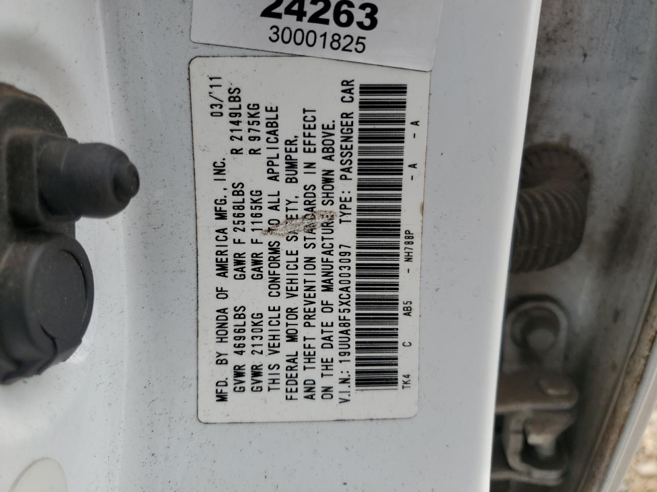 2012 Acura Tl VIN: 19UUA8F5XCA003097 Lot: 70000445