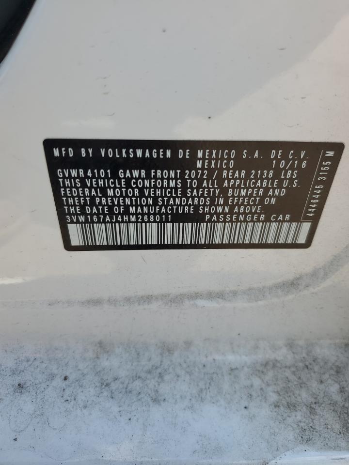 2017 Volkswagen Jetta S VIN: 3VW167AJ4HM268011 Lot: 69832455
