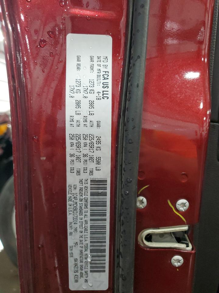 2019 Jeep Cherokee Latitude VIN: 1C4PJMCX9KD173314 Lot: 70897205