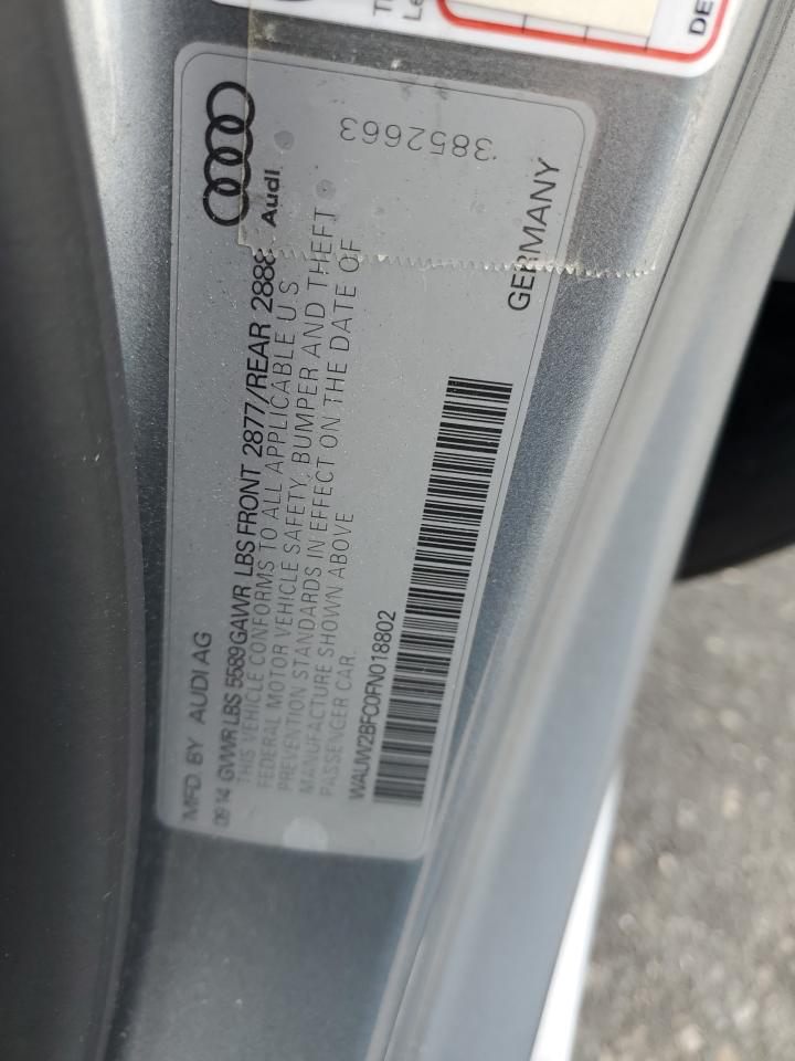 2015 Audi S7 Premium VIN: WAUW2BFC0FN018802 Lot: 67857805