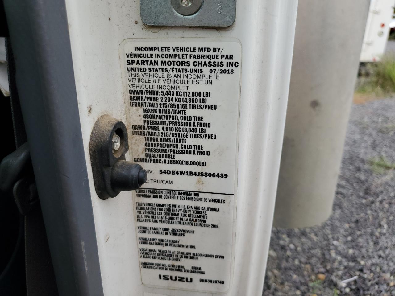 2018 Isuzu Npr VIN: 54DB4W1B4JS806439 Lot: 69156685