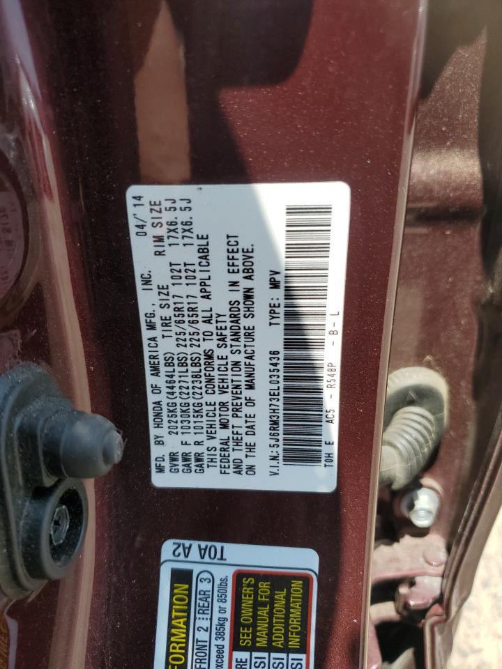 2014 Honda Cr-V Exl VIN: 5J6RM3H73EL035436 Lot: 67262795