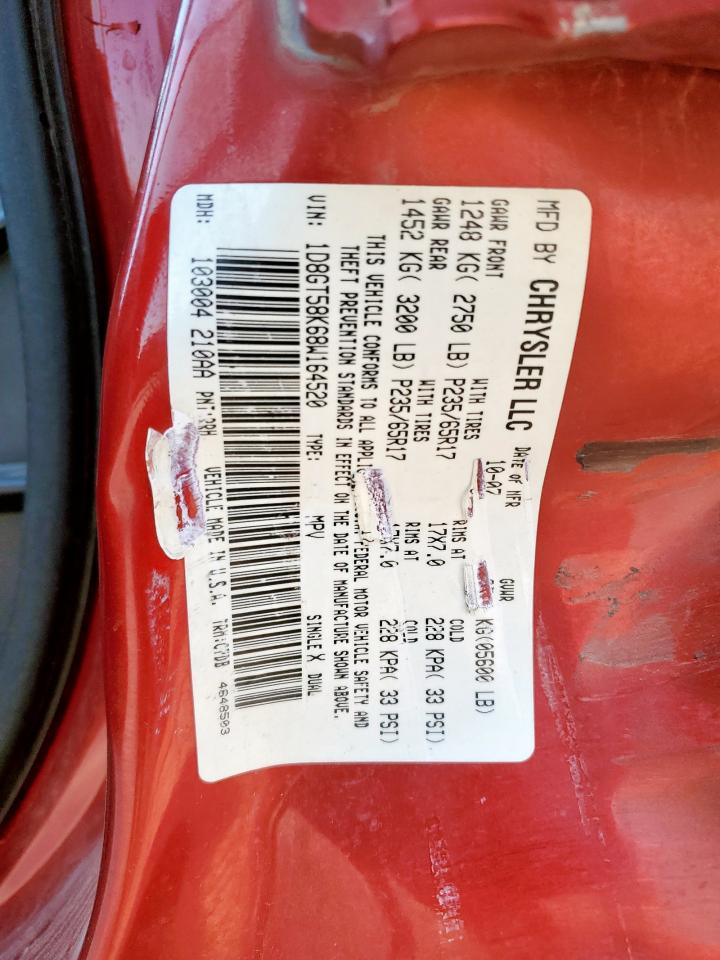 2008 Dodge Nitro Slt VIN: 1D8GT58K68W164520 Lot: 68447875