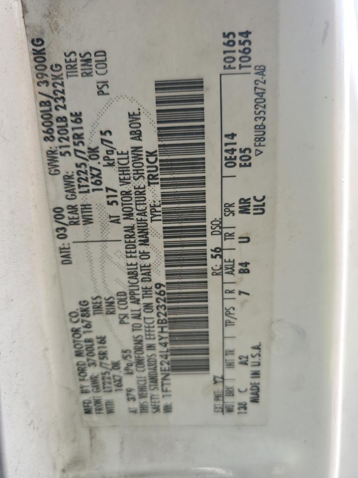 2000 Ford Econoline E250 Van VIN: 1FTNE24L4YHB23269 Lot: 68183135