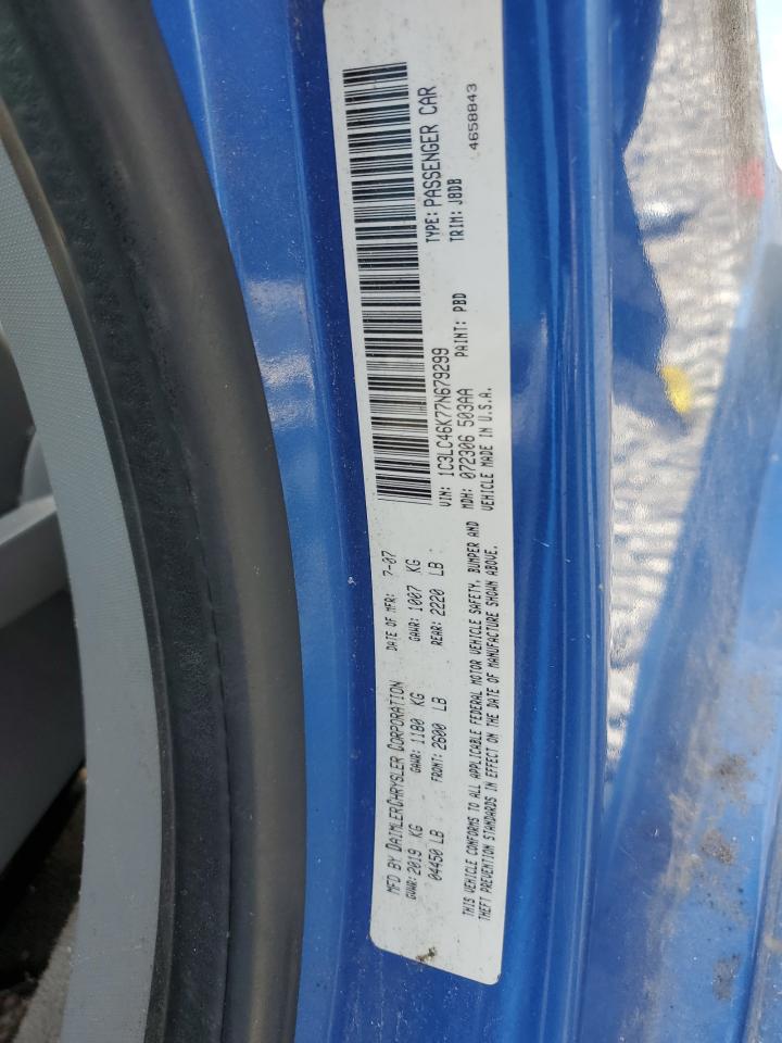 2007 Chrysler Sebring VIN: 1C3LC46K77N679299 Lot: 68274555