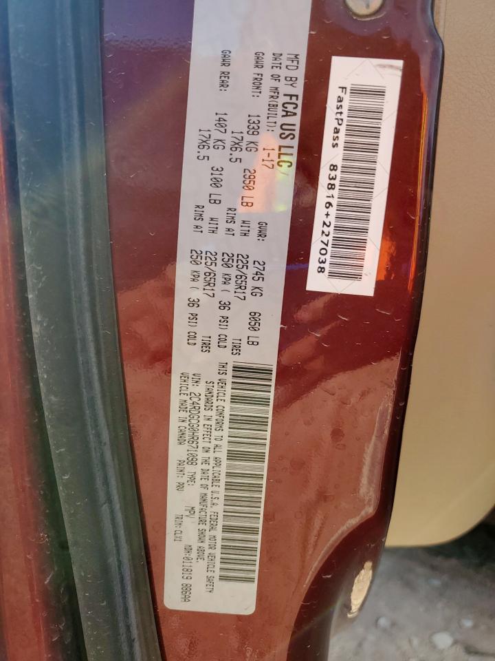 2017 Dodge Grand Caravan Sxt VIN: 2C4RDGCG0HR671098 Lot: 69188115