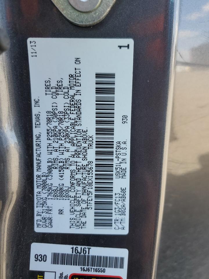 2014 Toyota Tundra Crewmax Sr5 VIN: 5TFEY5F18EX155678 Lot: 67131025