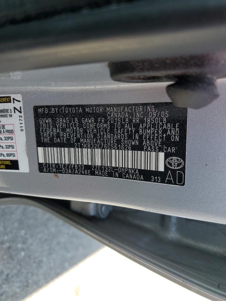 2006 Toyota Corolla Matrix Xr VIN: 2T1KR32E76C561626 Lot: 67627665
