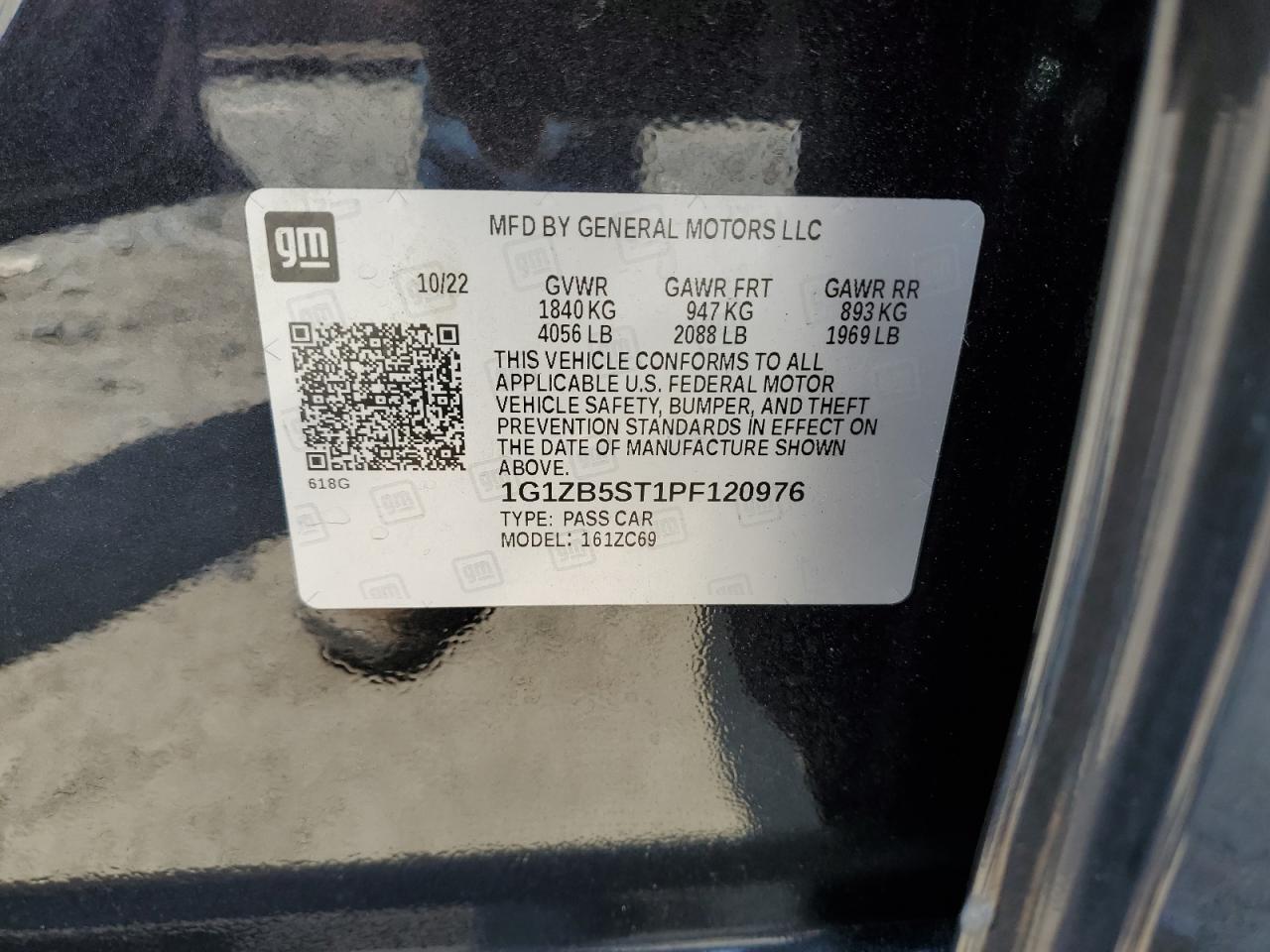 2023 Chevrolet Malibu Ls VIN: 1G1ZB5ST1PF120976 Lot: 67521025