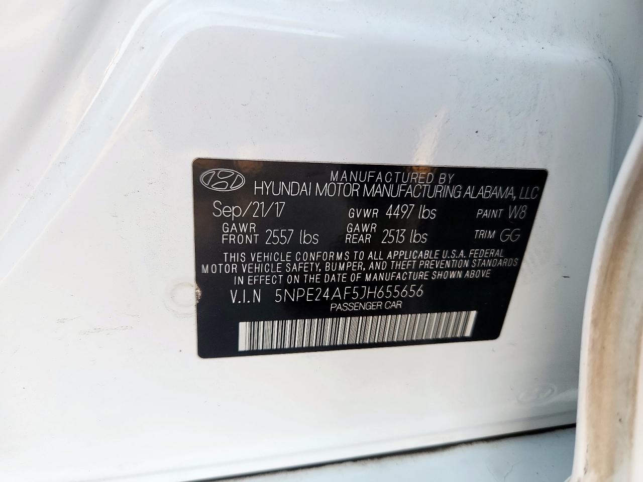 2018 Hyundai Sonata Se VIN: 5NPE24AF5JH655656 Lot: 69202955