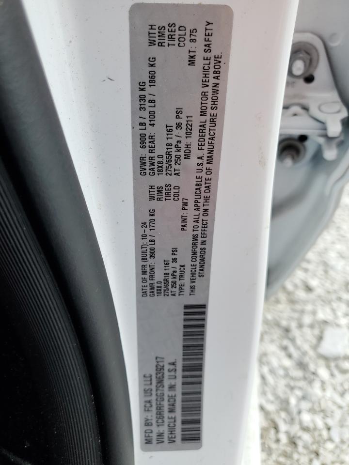 2025 Ram 1500 Tradesman VIN: 1C6RRFGG7SN639217 Lot: 69496905