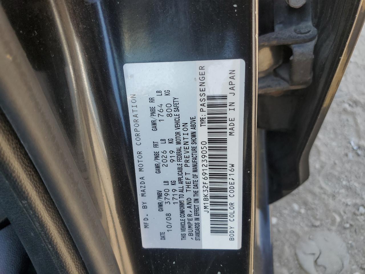 2009 Mazda 3 I VIN: JM1BK32F691239050 Lot: 69846155