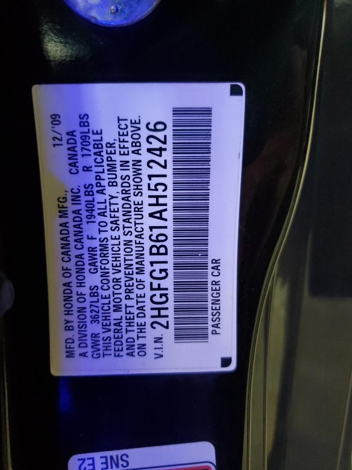 2010 Honda Civic Lx VIN: 2HGFG1B61AH512426 Lot: 66628725