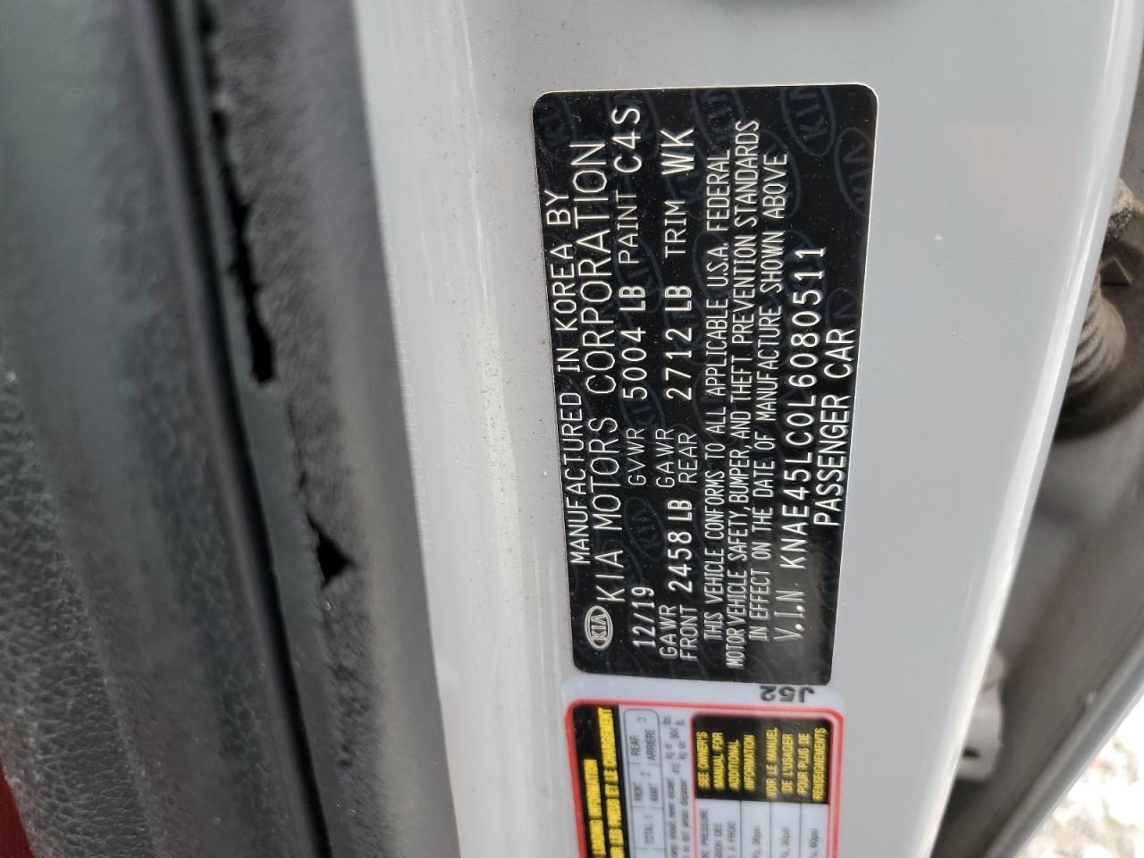 2020 Kia Stinger Gt1 VIN: KNAE45LC0L6080511 Lot: 67006675