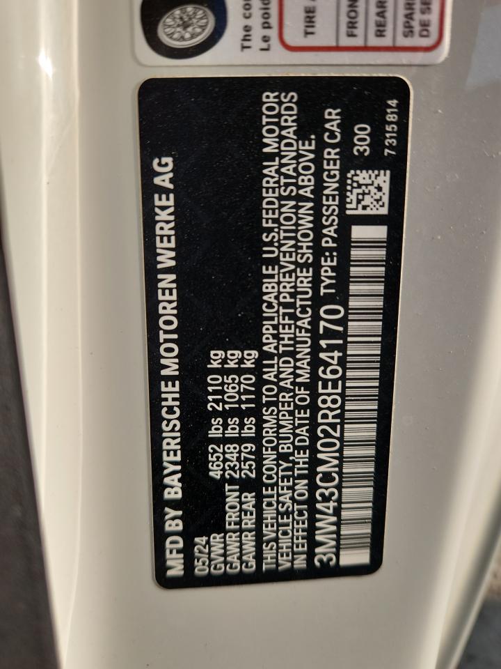 2024 BMW M240I VIN: 3MW43CM02R8E64170 Lot: 68882285