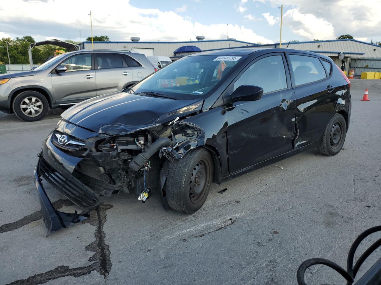 2012 Hyundai Accent Gls black hatchback gas KMHCT5AE8CU001109 photo #1