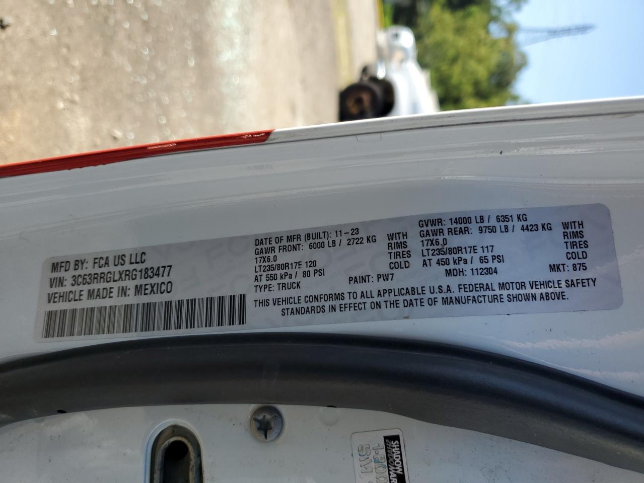 2024 Ram 3500 Tradesman VIN: 3C63RRGLXRG183477 Lot: 69037675