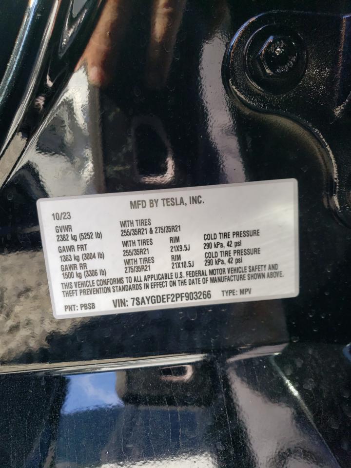 2023 Tesla Model Y VIN: 7SAYGDEF2PF903266 Lot: 67630385