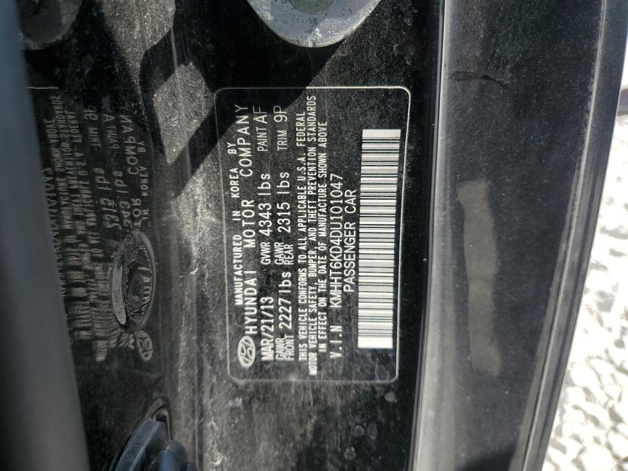 2013 Hyundai Genesis Coupe 2.0T VIN: KMHHT6KD4DU101047 Lot: 70920325