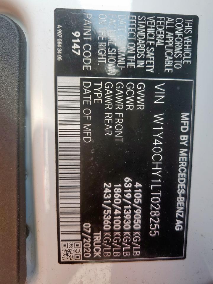 2020 Mercedes-Benz Sprinter 2500 VIN: W1Y40CHY1LT028255 Lot: 67373725