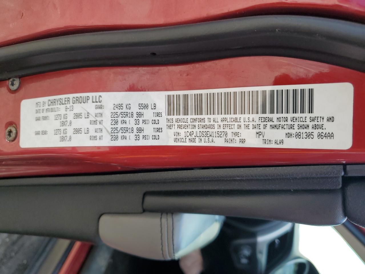 2014 Jeep Cherokee Limited VIN: 1C4PJLDS3EW115270 Lot: 68710985