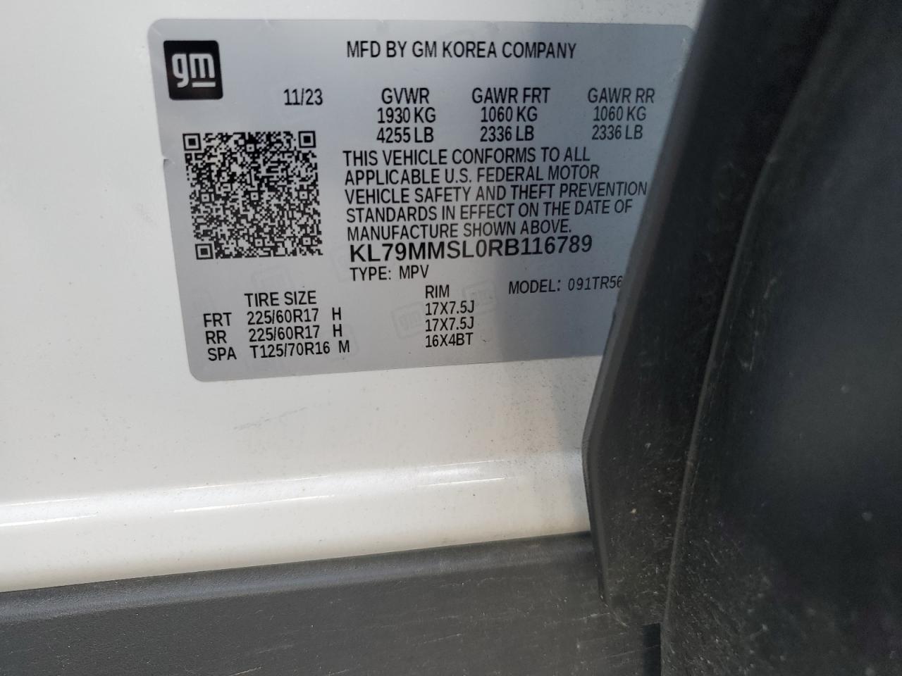 2024 Chevrolet Trailblazer Ls VIN: KL79MMSL0RB116789 Lot: 68560655