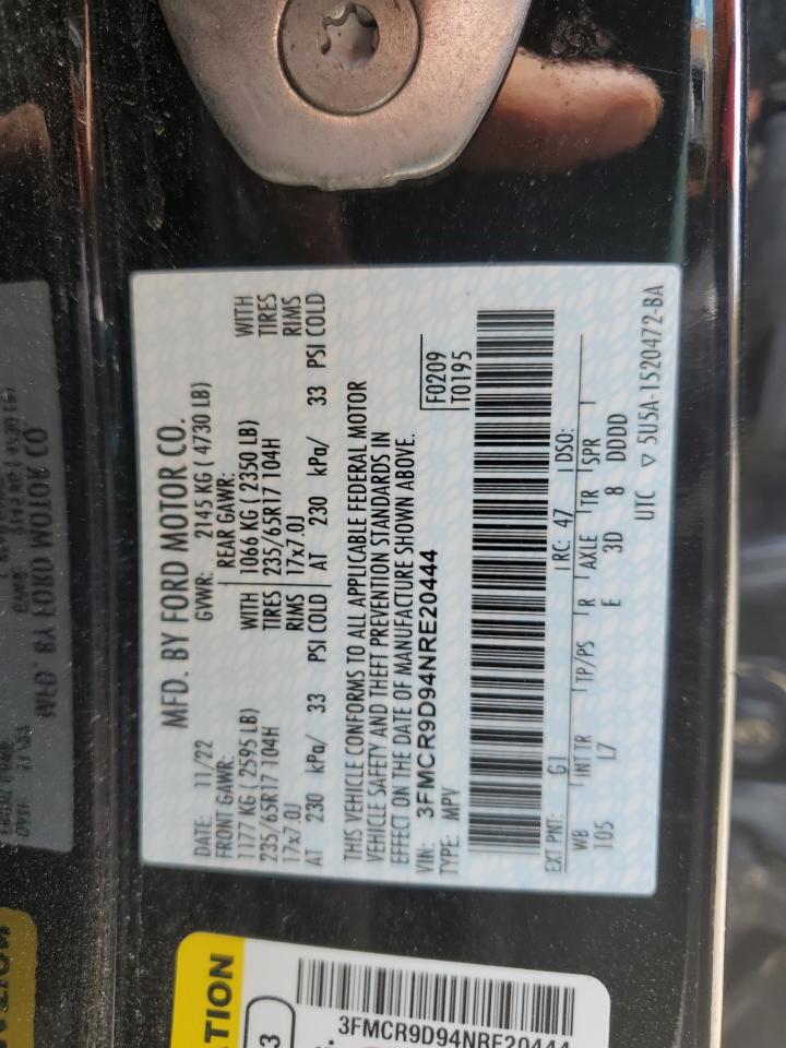 2022 Ford Bronco Sport Badlands VIN: 3FMCR9D94NRE20444 Lot: 68304755