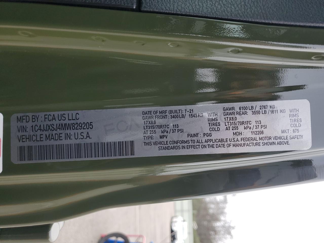 2021 Jeep Wrangler Unlimited Rubicon 392 VIN: 1C4JJXSJ4MW829205 Lot: 68495335