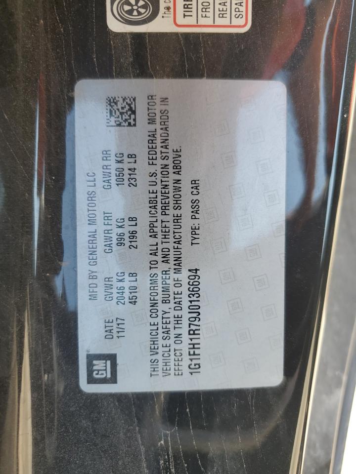 2018 Chevrolet Camaro Ss VIN: 1G1FH1R79J0136694 Lot: 67664375