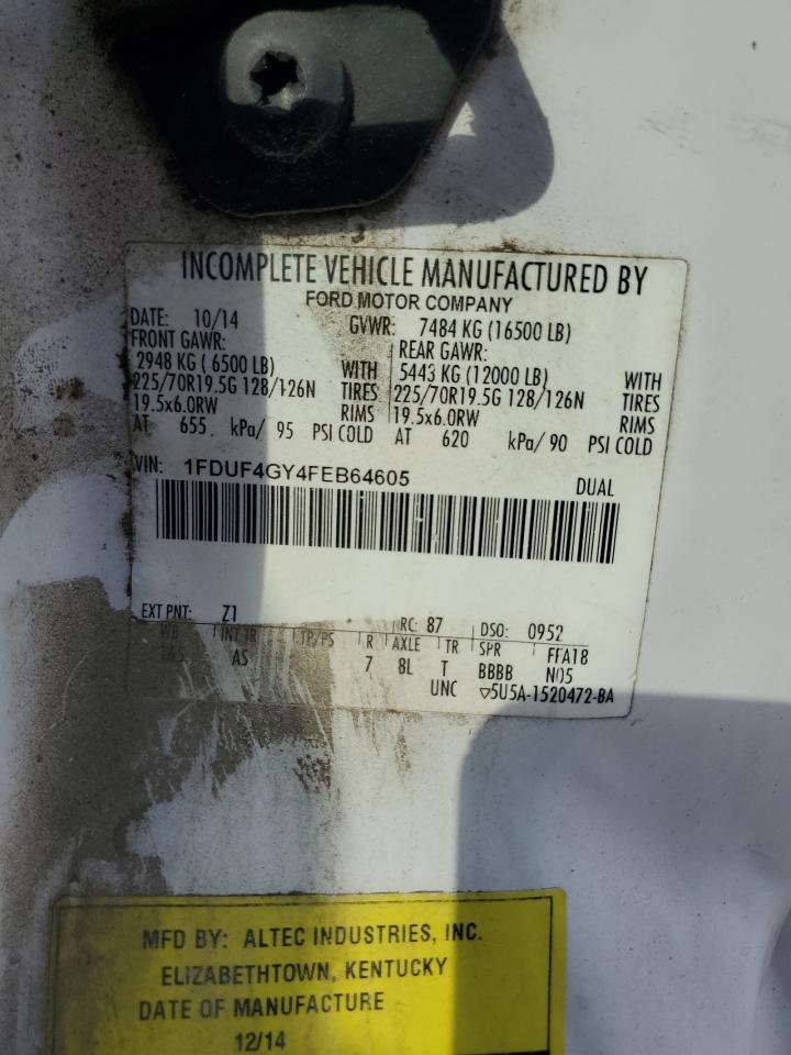 2015 Ford F450 Super Duty VIN: 1FDUF4GY4FEB64605 Lot: 64411225
