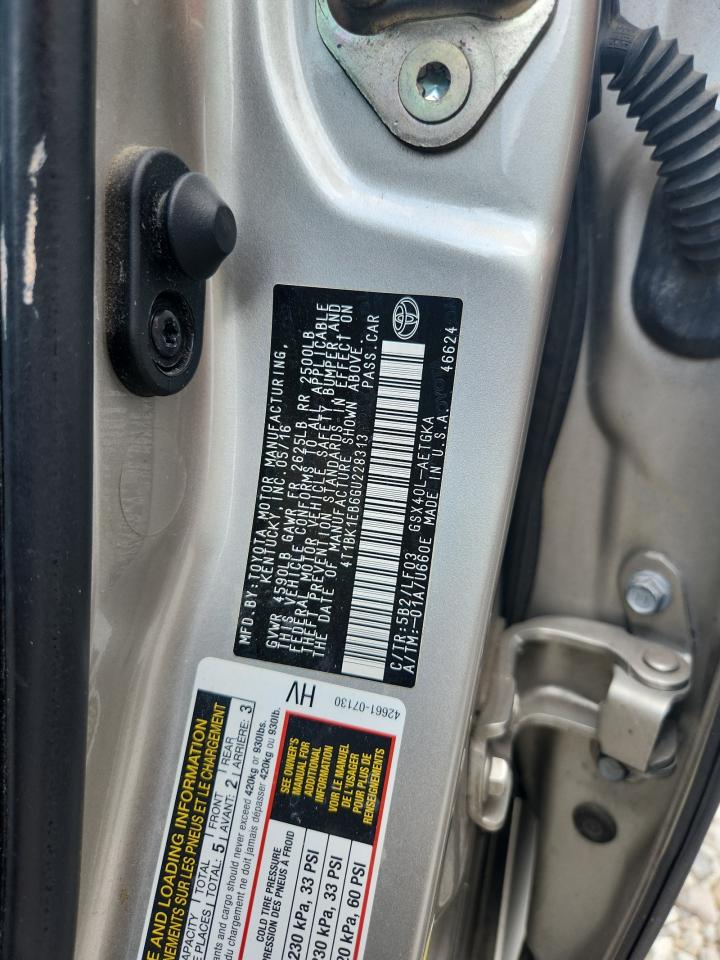 2016 Toyota Avalon Xle VIN: 4T1BK1EB6GU228313 Lot: 68258185