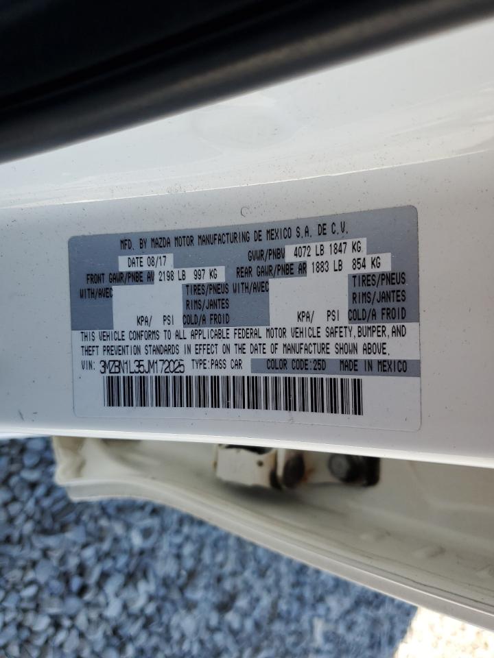 2018 Mazda 3 Touring VIN: 3MZBN1L35JM172025 Lot: 70148465