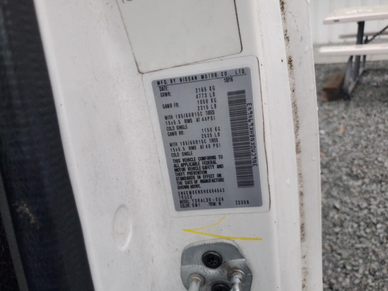 2017 Nissan Nv200 2.5S VIN: 3N6CM0KN8HK694643 Lot: 68273205