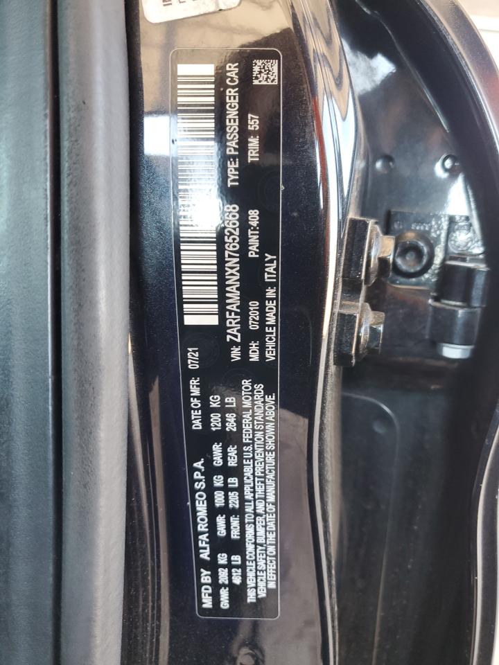 2022 Alfa Romeo Giulia VIN: ZARFAMANXN7652668 Lot: 70951785