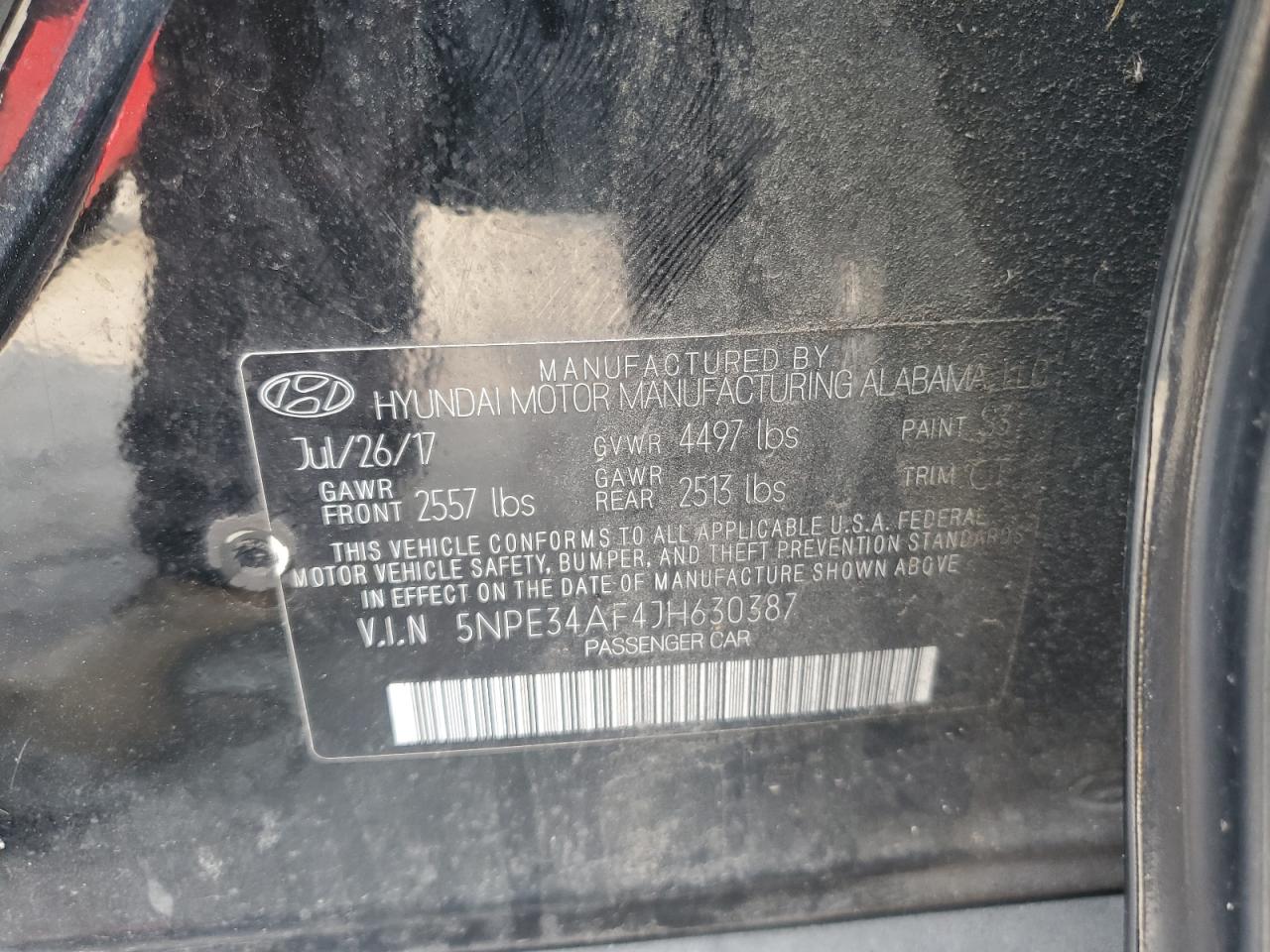 2018 Hyundai Sonata Sport VIN: 5NPE34AF4JH630387 Lot: 69049865