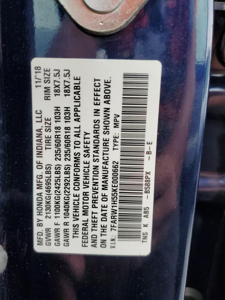 2019 Honda Cr-V Ex VIN: 7FARW1H55KE000662 Lot: 68979795