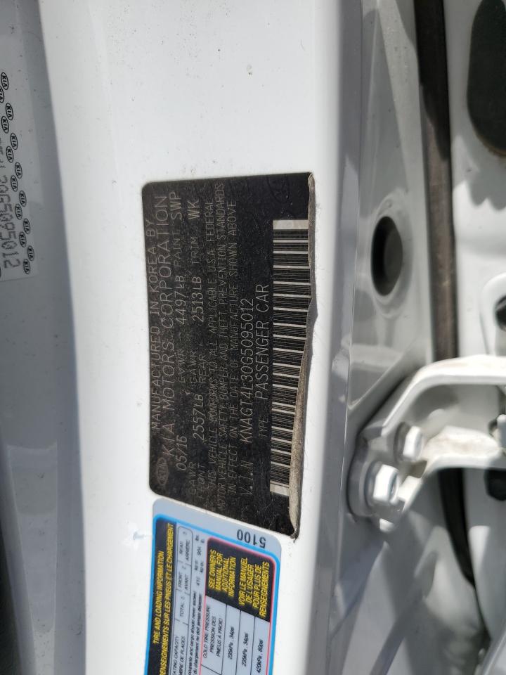 2016 Kia Optima Lx VIN: KNAGT4L30G5095012 Lot: 68437715