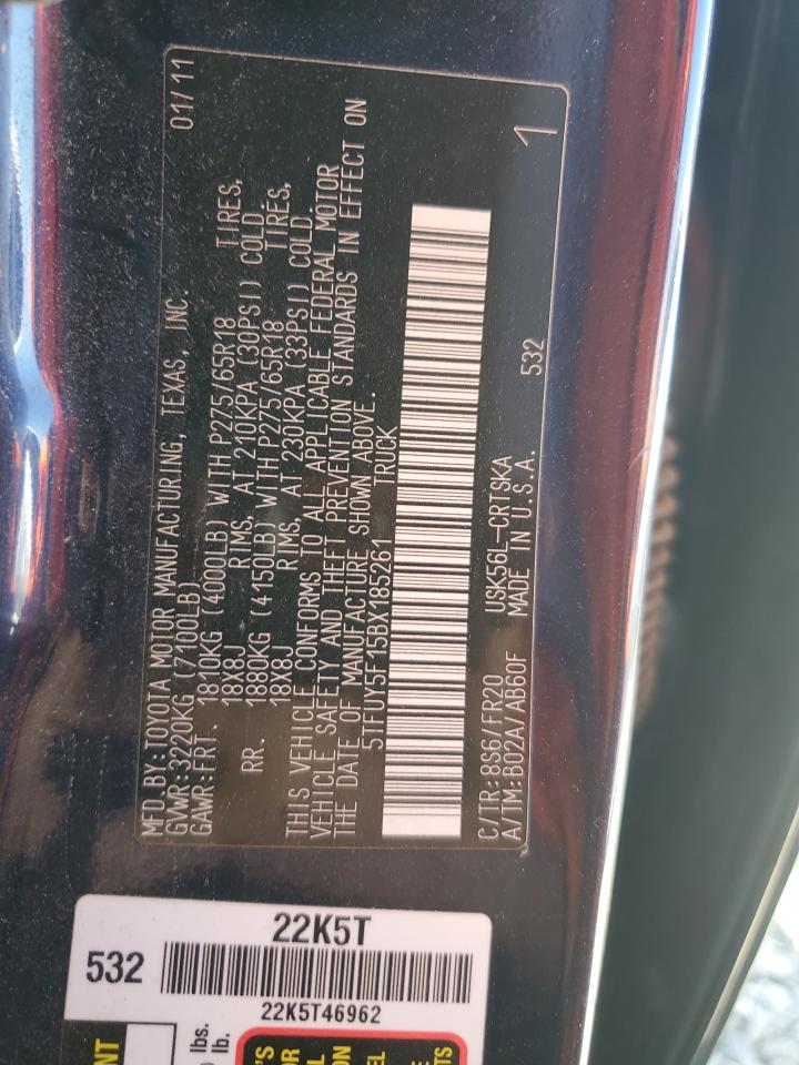 2011 Toyota Tundra Double Cab Sr5 VIN: 5TFUY5F15BX185261 Lot: 69048065